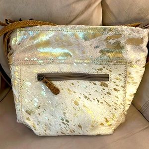 Myra Spotted Leather Hairon Shoulder Bag